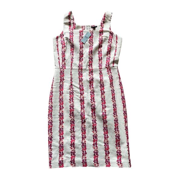 Ann Taylor Womens/Teen Square Neck Floral Dress Size 6P Sheath Fitted Cotton - Picture 1 of 7